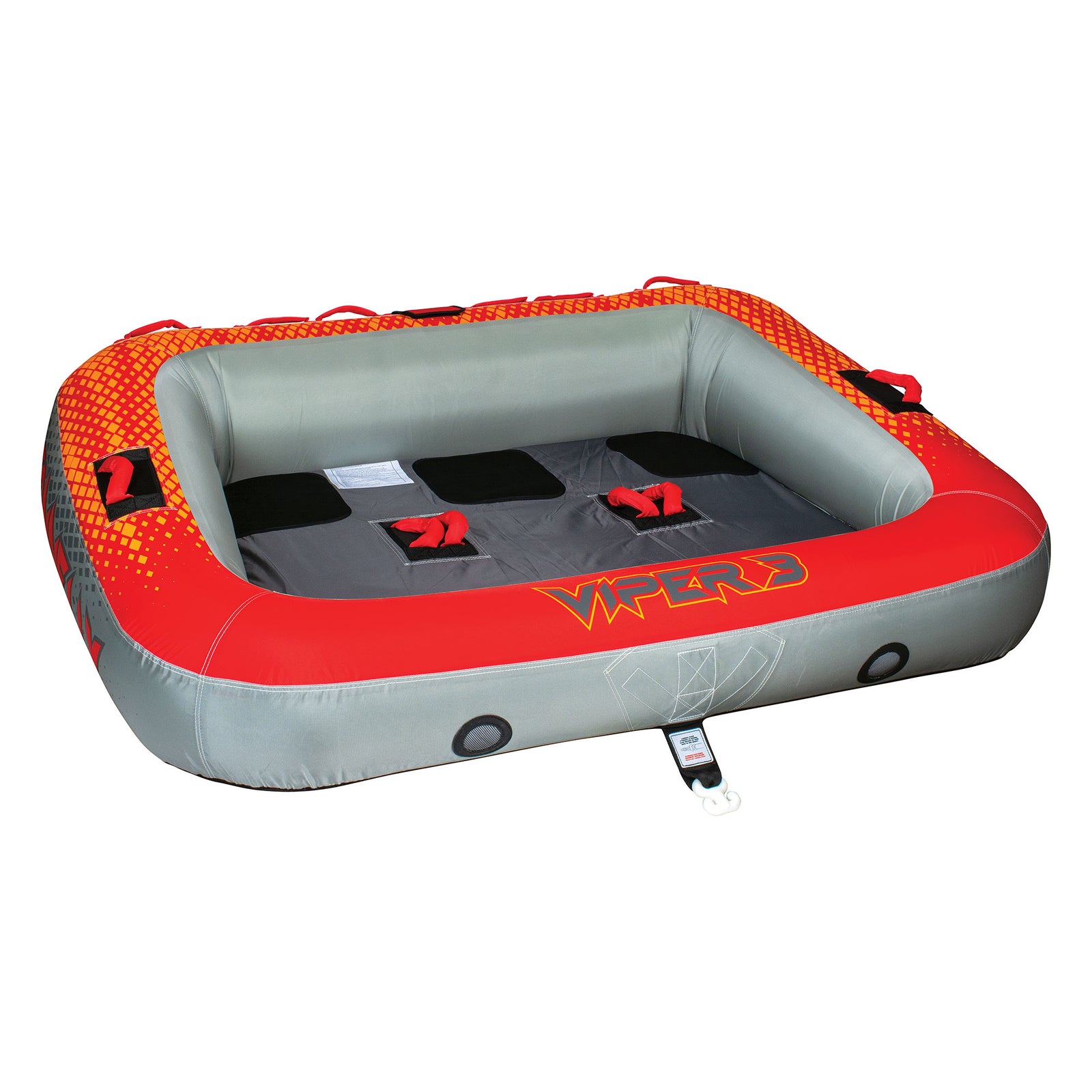 Connelly Viper 3 Person Inflatable Ride On Inner Tube w/2-Way Towing, Red (Used) - VMInnovations