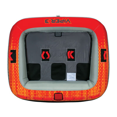 Connelly Viper 3 Person Inflatable Ride On Inner Tube with 2-Way Towing, Red