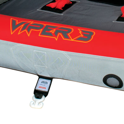 Connelly Viper 3 Person Inflatable Ride On Inner Tube with 2-Way Towing, Red