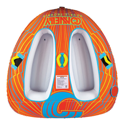 Connelly Double Trouble 2 Rider Inflatable Boat Towable Water Inner Tube, Orange