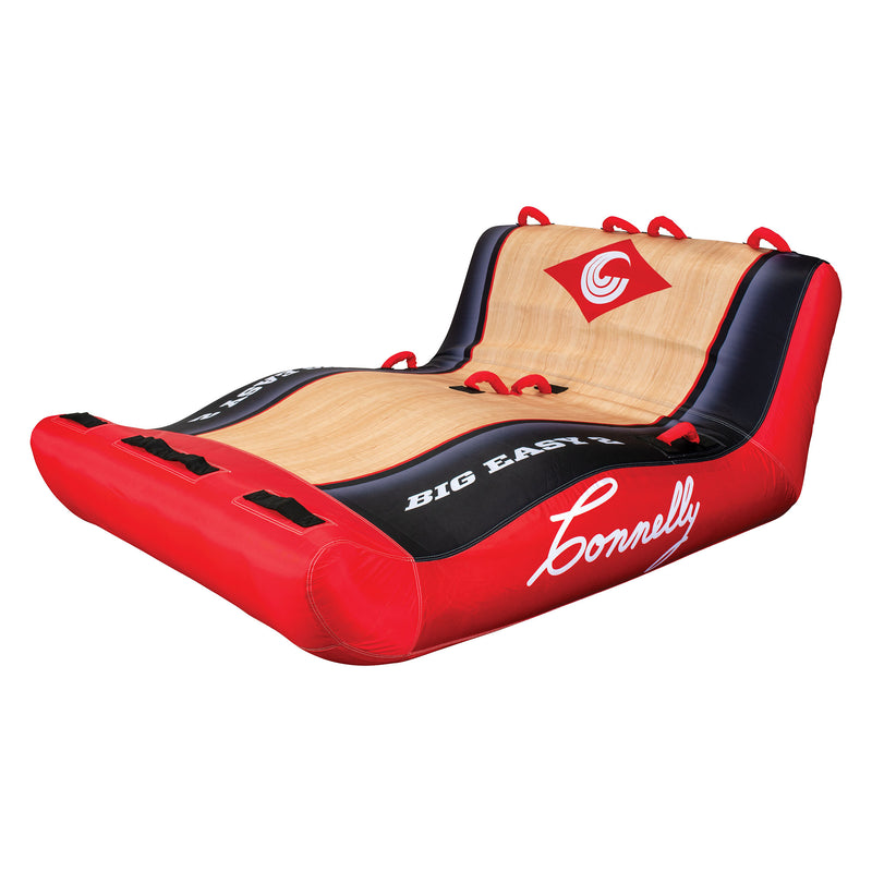 Connelly Big Easy 2 Person Inflatable Boat 2 Way Towable Lounge Inner Tube, Red