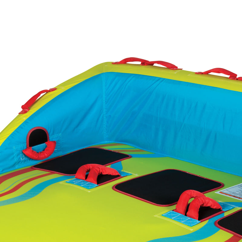 Connelly Fun 3 Person Inflatable Boat 2 Way Towable Water Inner Tube, Multicolor
