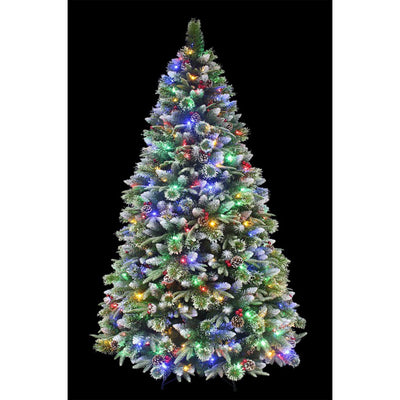 Holiday Stuff Company A-13 6 Ft Prelit Super Full Dual Flocked Pine Tree (Used)