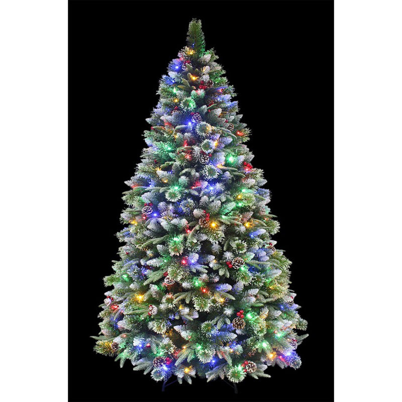 A-13 6 Ft Prelit Super Full Dual Flocked Pine Holiday Tree (Open Box)
