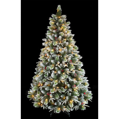 Holiday Stuff Company A-13 6 Ft Prelit Super Full Dual Flocked Pine Holiday Tree