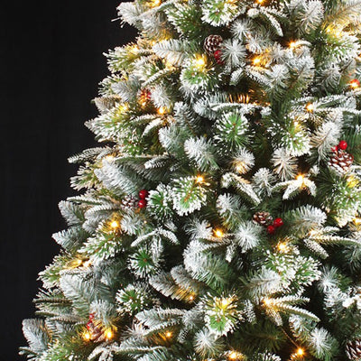 Holiday Stuff Company 6ft Prelit Super Full Dual Flocked Pine Tree (Open Box) - VMInnovations