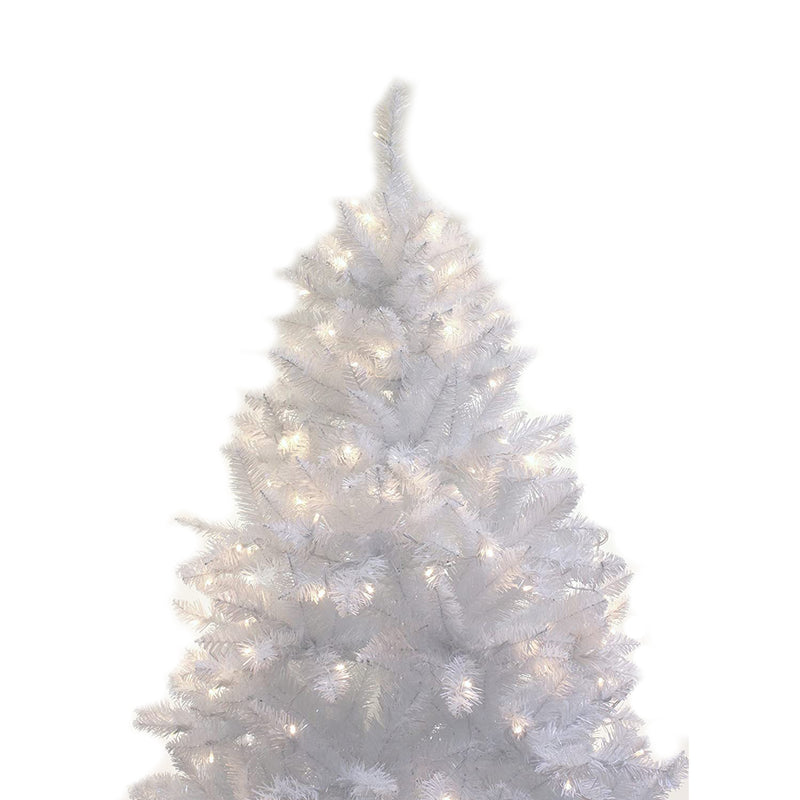 Holiday Stuff Company 7 Ft Prelit Sparkling White Artificial Tree with Stand