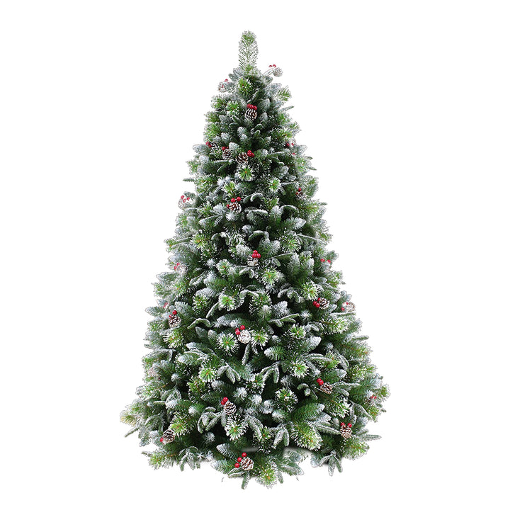 6 Ft Unlit Super Full Dual Flocked Pine Holiday Tree (Used)