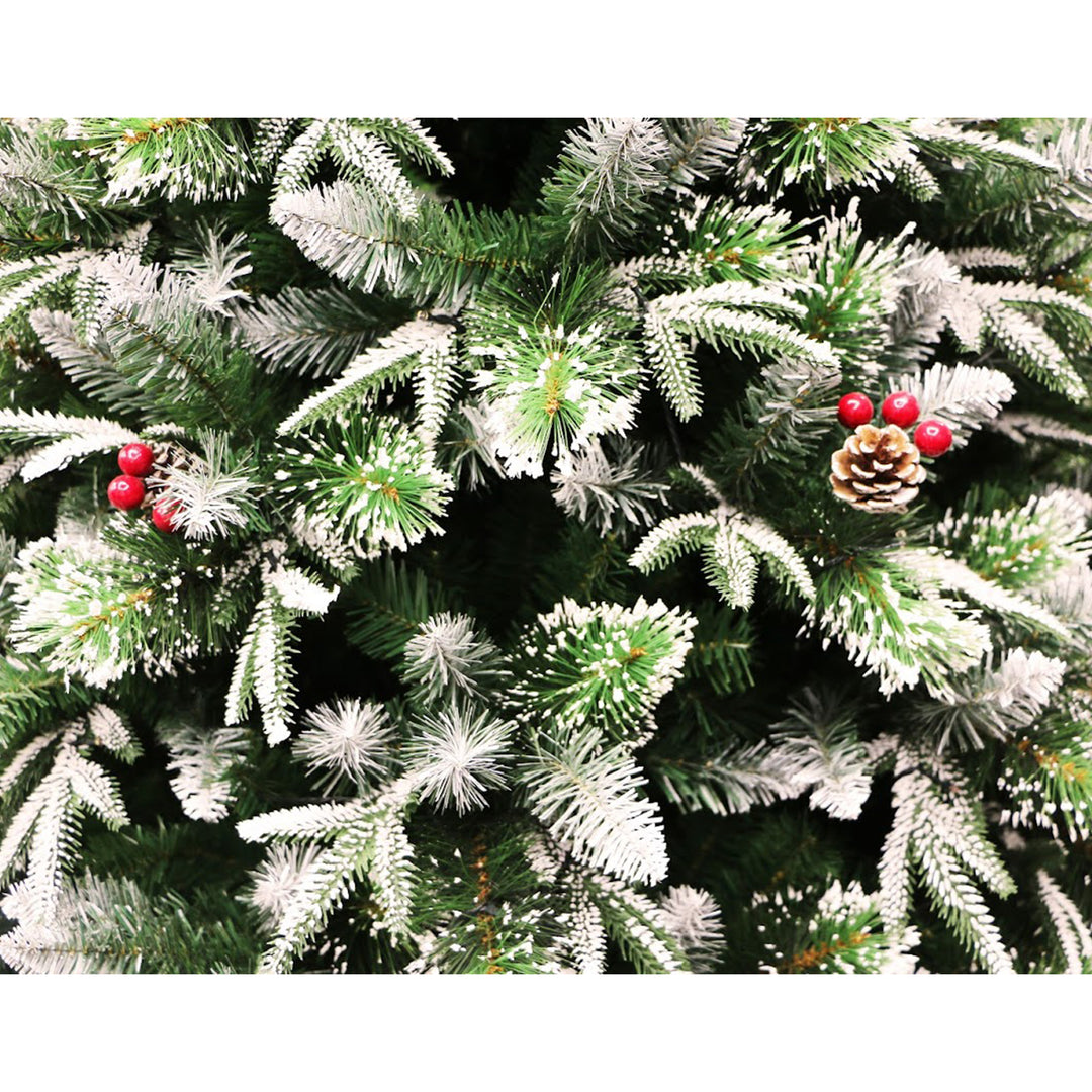 6 Ft Unlit Super Full Dual Flocked Pine Holiday Tree (Used)