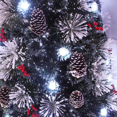 Holiday Stuff Company 6 Foot Snowy White Pine Pre-lit Flocked Christmas Tree