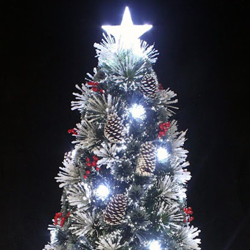 Holiday Stuff Company 6 Foot Snowy White Pine Pre-lit Flocked Christmas Tree