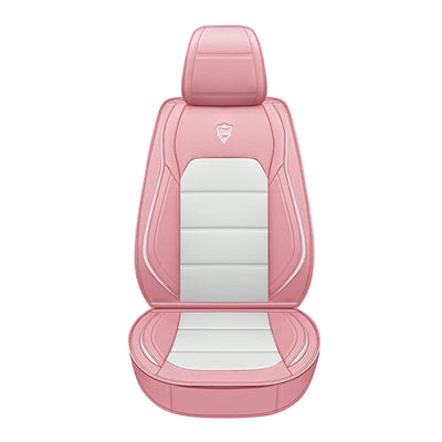 Inch Empire Front/Back Universal Full Set Car Seat Cover, Pink and White Line