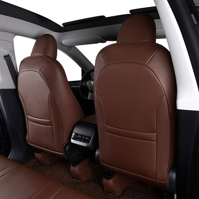 Inch Empire Front Custom Fit Car Seat Covers for 2020-21 Tesla Model Y, Brown