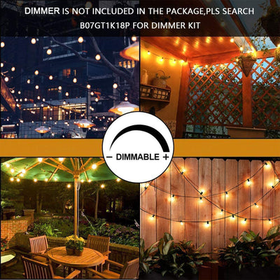 Svater 150-Foot Shatter Proof Dimmable Outdoor LED String Lights, Warm White
