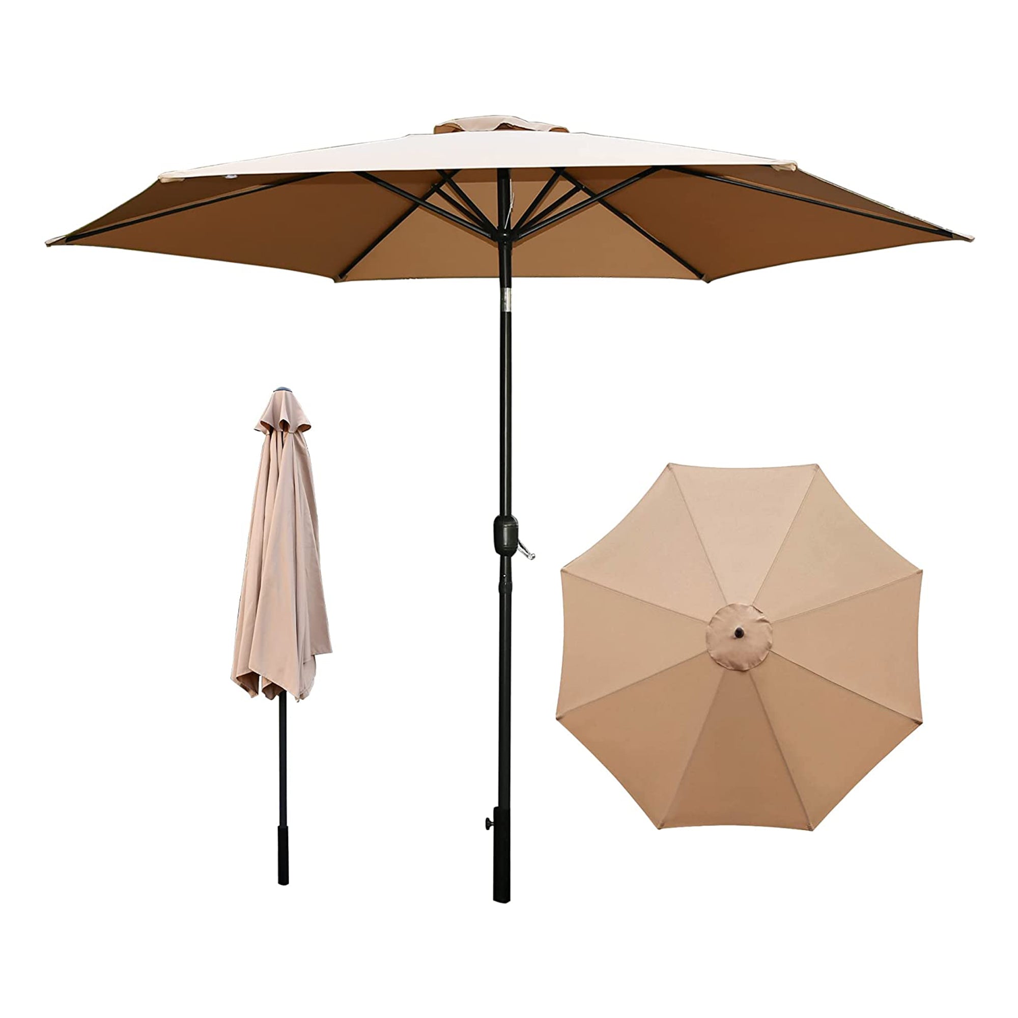 Serenelife 10' Patio Umbrella with Push Button Tilt & Built-In Crank (Open Box) - VMInnovations