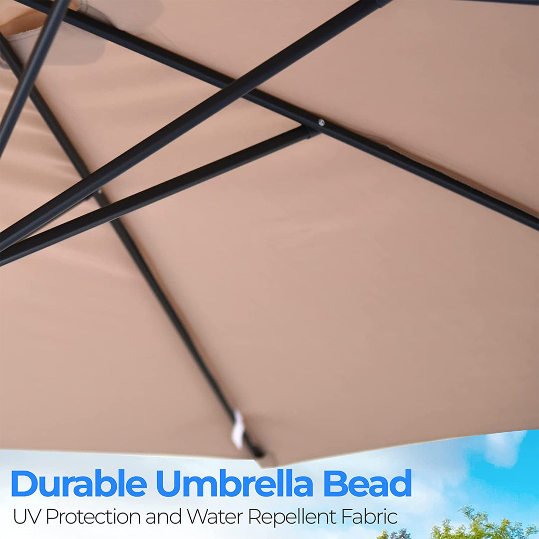 Serenelife 10' Patio Umbrella with Push Button Tilt & Built-In Crank (Open Box)