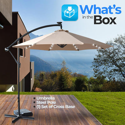 Serenelife 10ft Hanging Garden Lawn Deck Patio Umbrella w/Push Button Tilt(Used) - VMInnovations