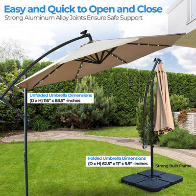 Serenelife 10ft Hanging Lawn Deck Patio Umbrella w/Push Button Tilt (For Parts) - VMInnovations