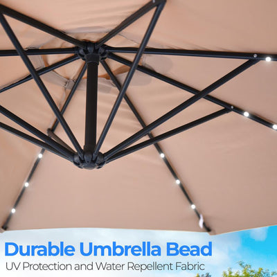 Serenelife 10ft Hanging Lawn Deck Patio Umbrella w/Push Button Tilt (For Parts)