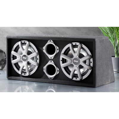 Pyle 10 Inch 1100 Watt Slim Mount Truck Audio Dual Bass Subwoofer Box System - VMInnovations
