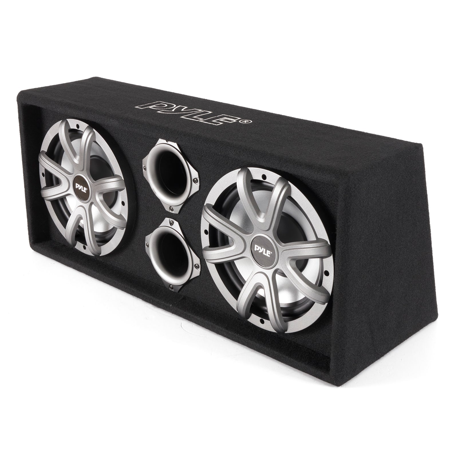 Pyle 10 Inch 1100 Watt Slim Mount Truck Audio Dual Bass Subwoofer Box System - VMInnovations