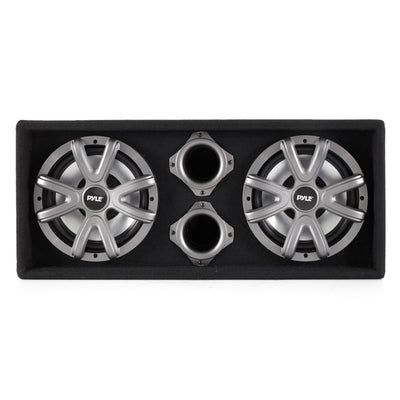 Pyle 10 Inch 1100 Watt Slim Mount Truck Audio Dual Bass Subwoofer Box System - VMInnovations