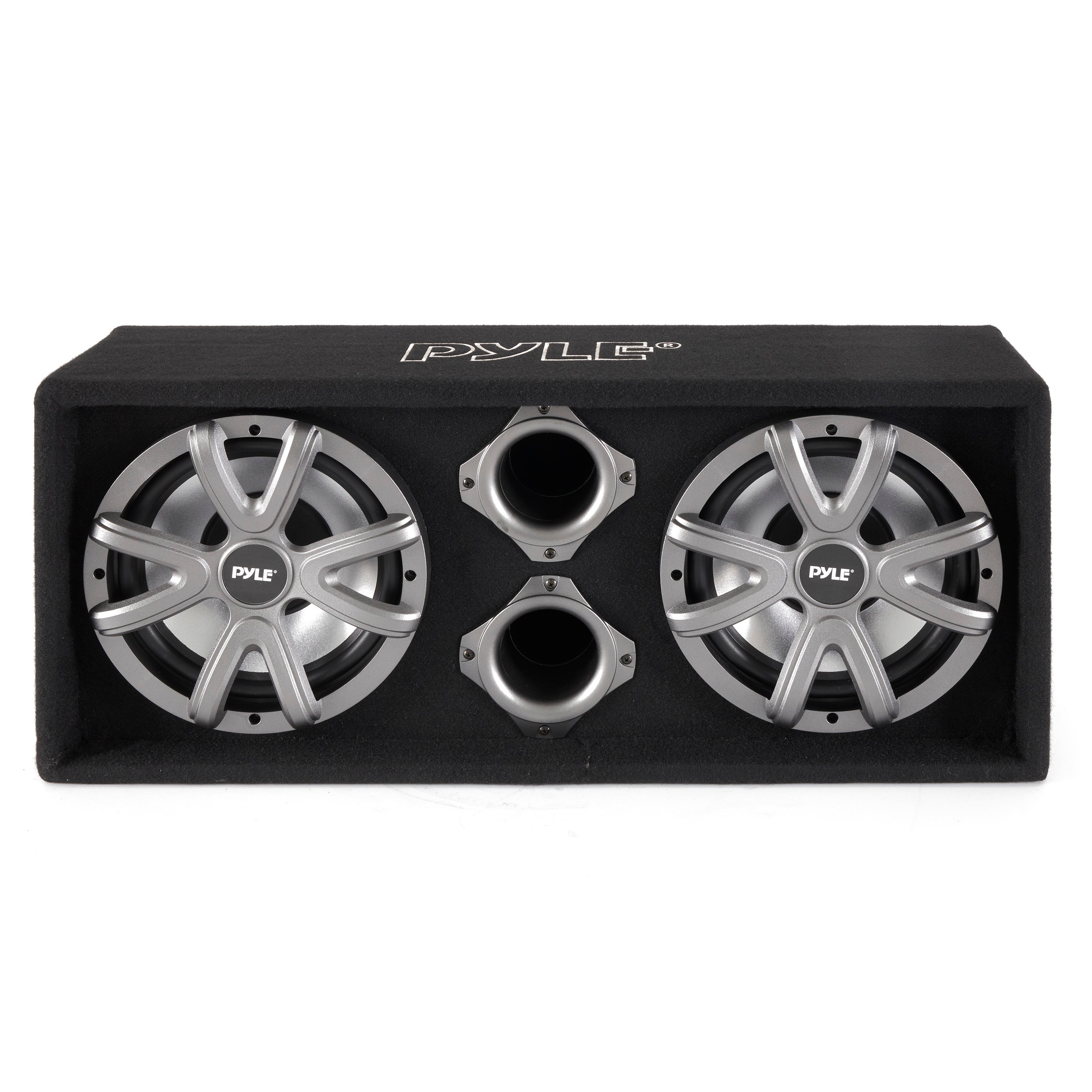 Pyle 10 Inch 1100 Watt Slim Mount Truck Audio Dual Bass Subwoofer Box System - VMInnovations