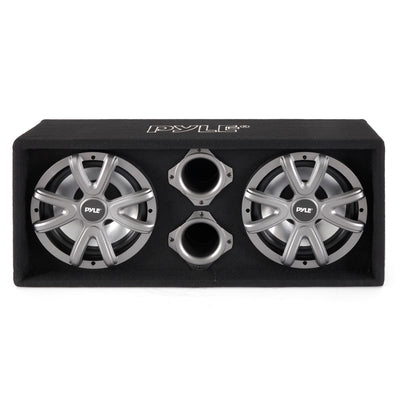 Pyle 10 Inch 1100 Watt Slim Mount Truck Audio Dual Bass Subwoofer Box System - VMInnovations