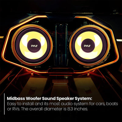 Pyle 400W 8 Inch Pro Midbass Woofer Audio Sound Speaker System for Car Stereo - VMInnovations