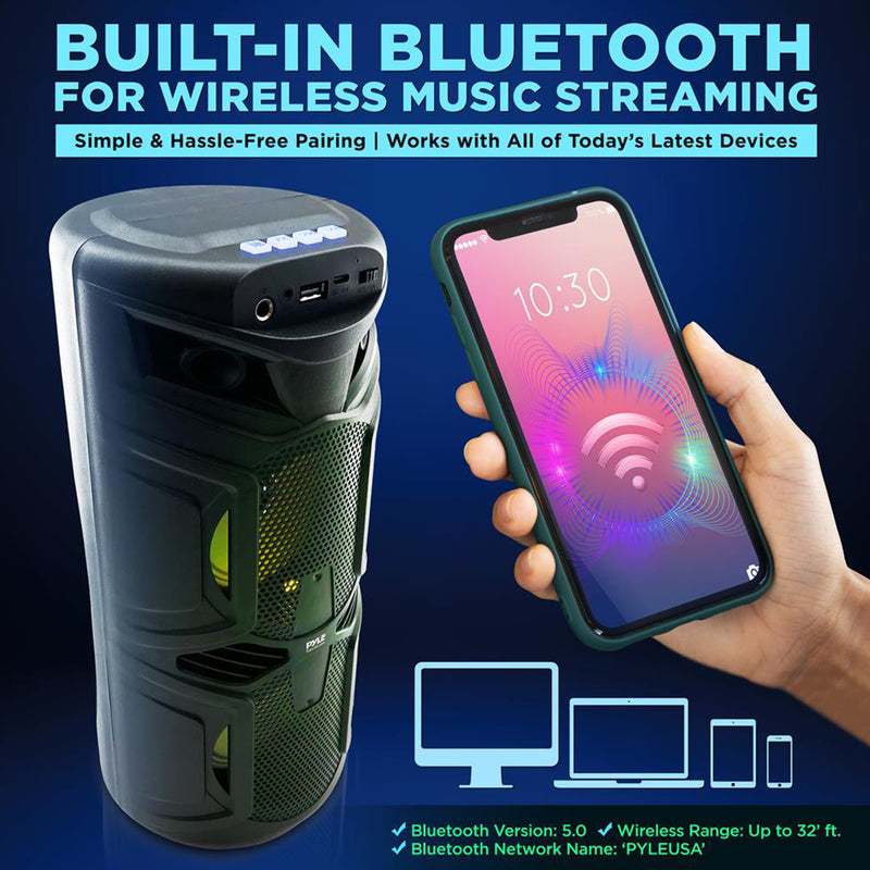 Pyle Bluetooth Party Lights Karaoke System w/ Wireless Mic (Open Box)