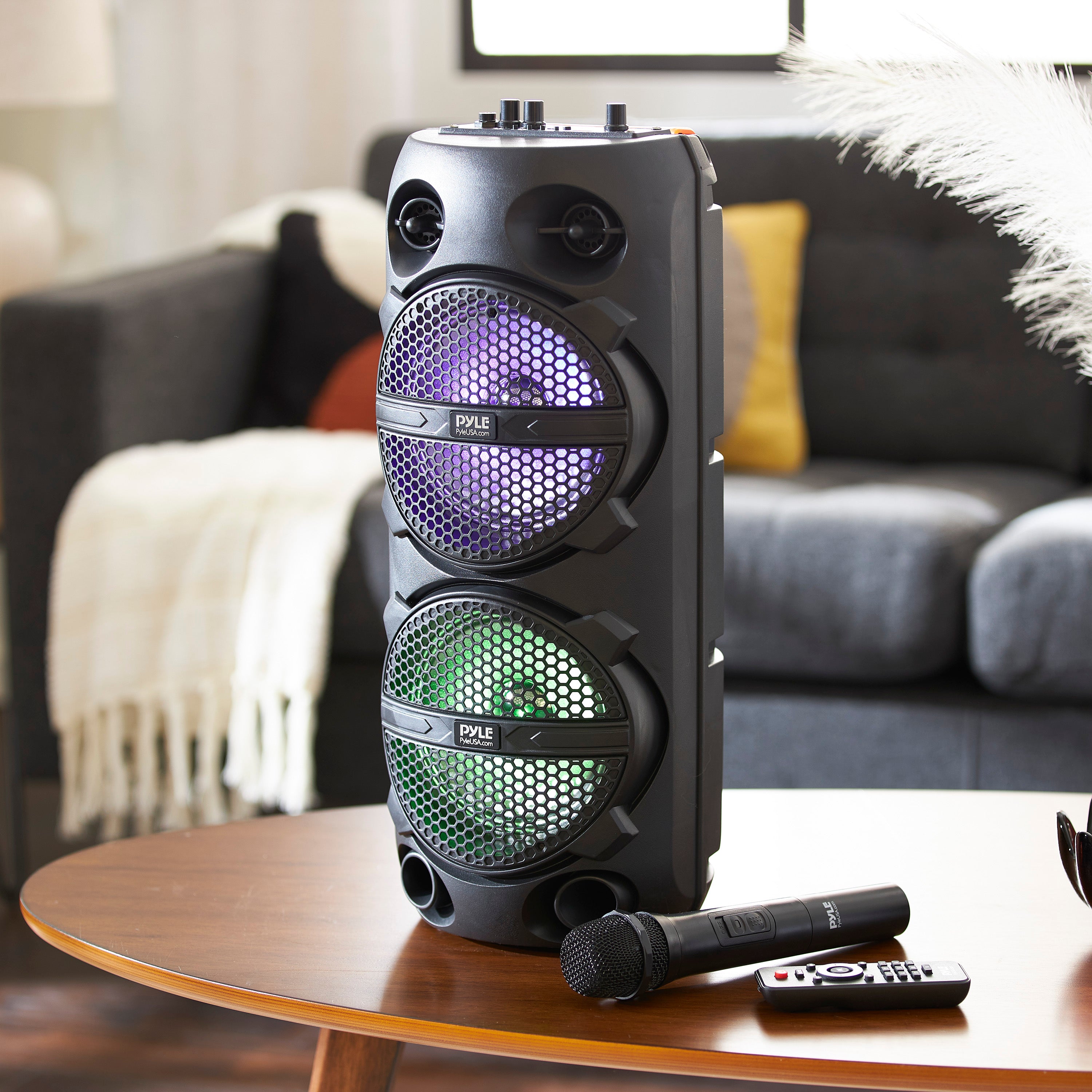 Pyle PPHP2614B 200 Watt Portable Bluetooth PA Speaker System with Microphone