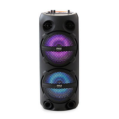 Pyle Portable Bluetooth Rechargeable Karaoke System w/ Wireless Mics (Open Box)