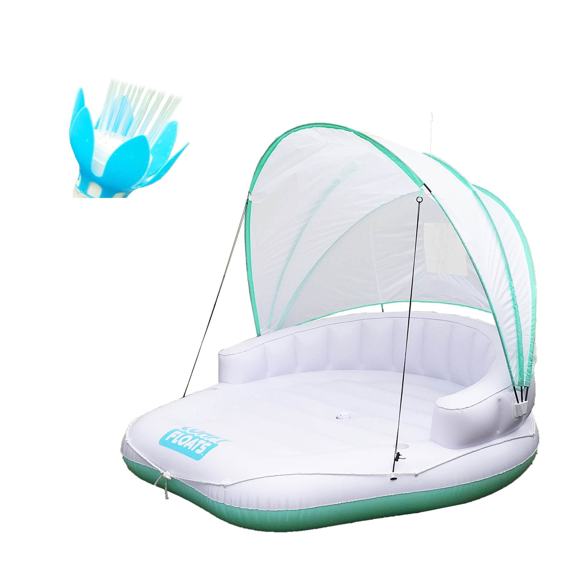 Magic Pool Fountain Water Fountain w/ LED Bulb & Comfy Floats Cabana Pool Float - VMInnovations