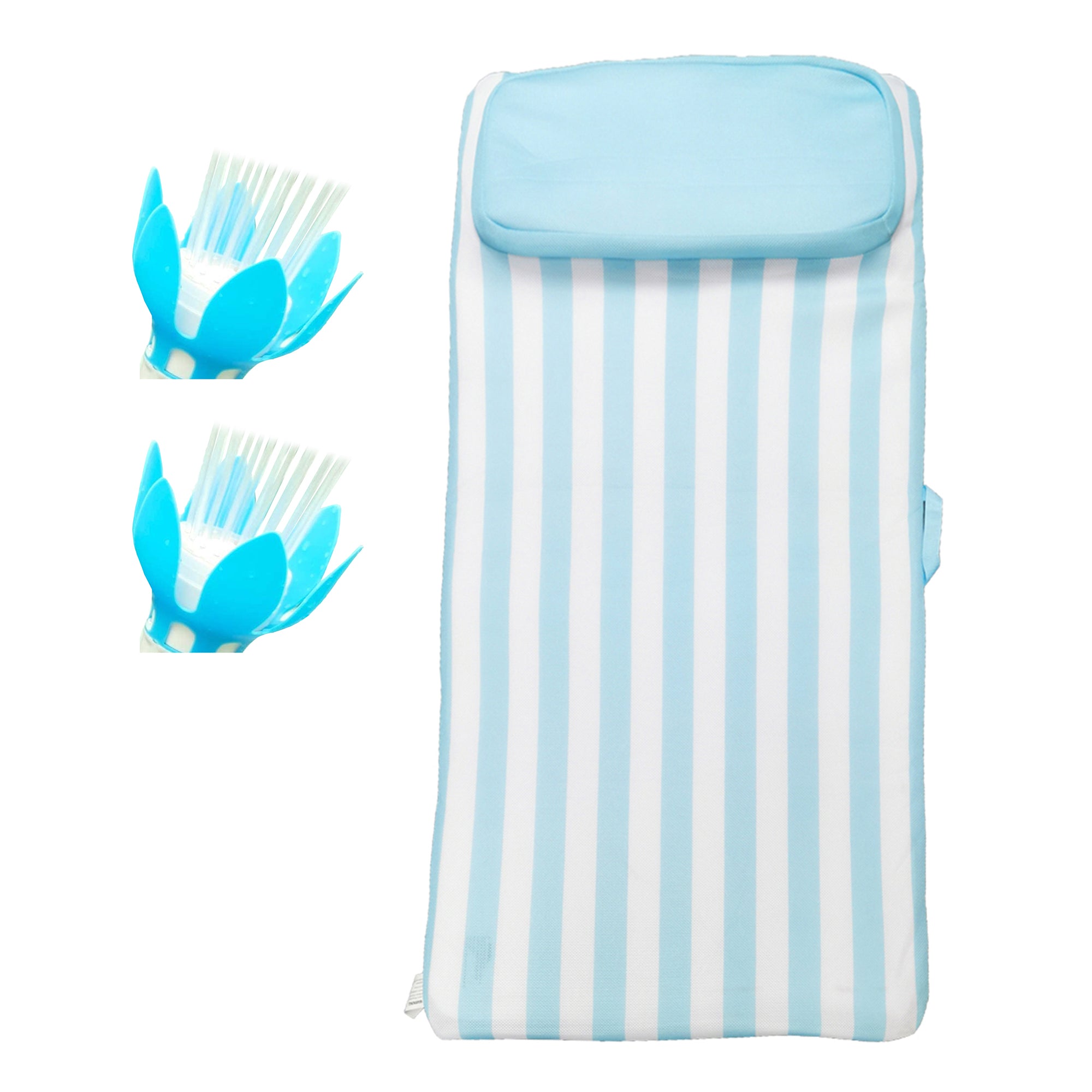 Magic Pool Fountain Water Fountain w/ Bulb (2 Pack) & Comfy Floats Sun Bed Float - VMInnovations