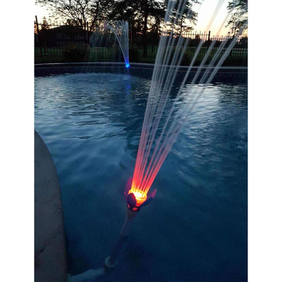 Magic Pool Fountain Water Fountain w/Bulb (2 Pack) & Comfy Floats Sun Disc Float