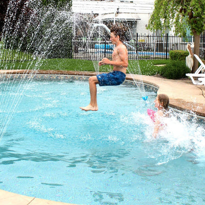 Magic Pool Fountain Water Fountain w/Bulb (2 Pack) & Comfy Floats Sun Disc Float