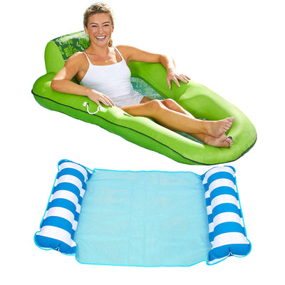 Aqua Leisure 2 in 1 Campania Pool Float Lounger & 4 in 1 Monterey Hammock Chair - VMInnovations