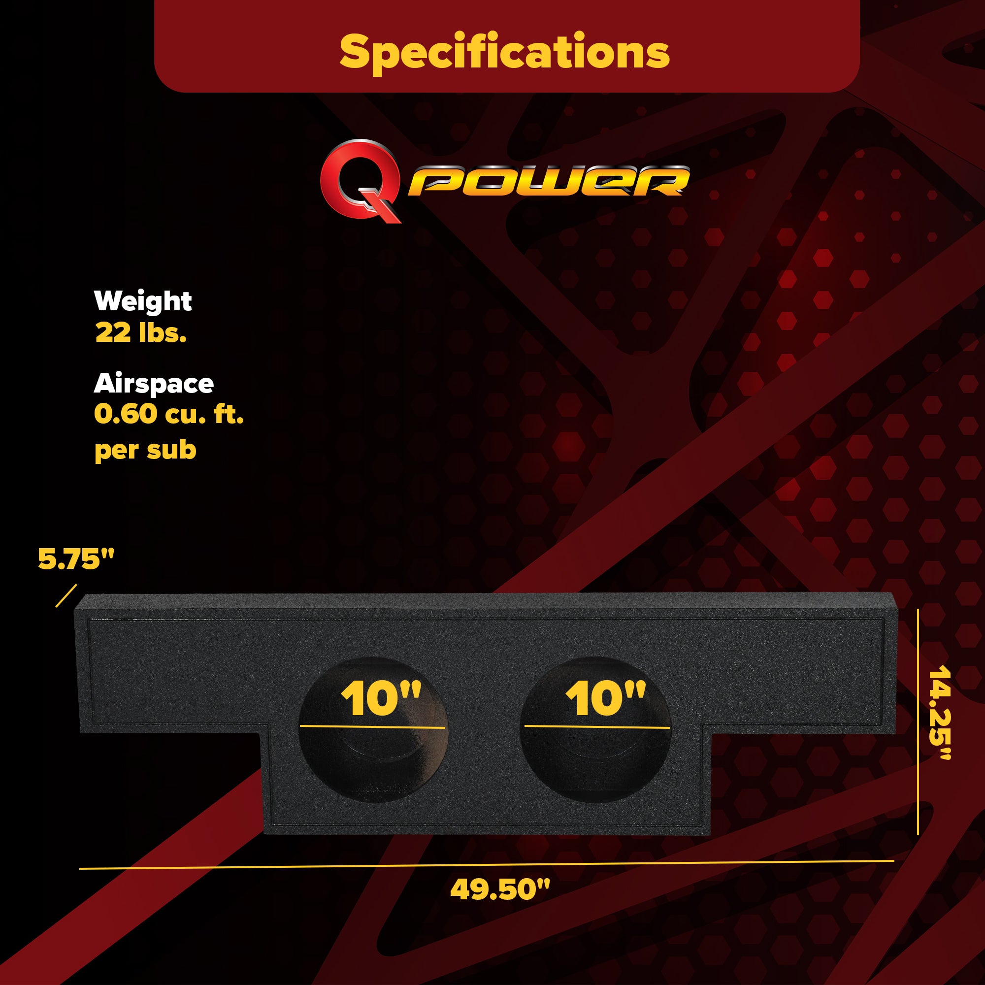 QPower Dual 10" Sub Box for Chevy Silverado 1500, GMC Sierra 1500 (Non-HD) 04-06 - VMInnovations
