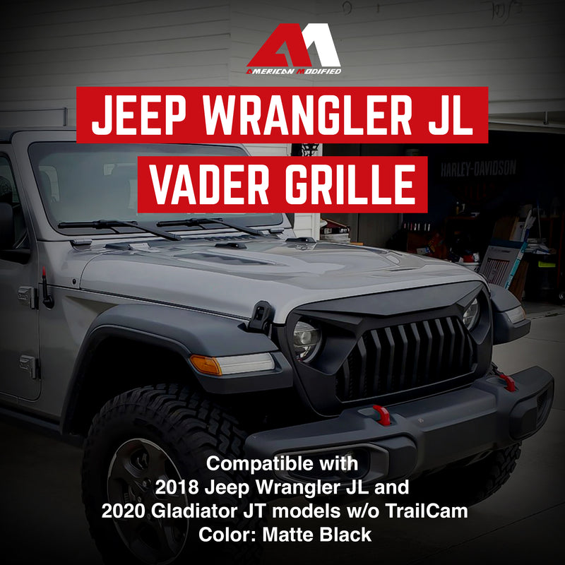 AMERICAN MODIFIED Vader Grille for 2018+ Jeep Wrangler JL & 2020+ Gladiator JT