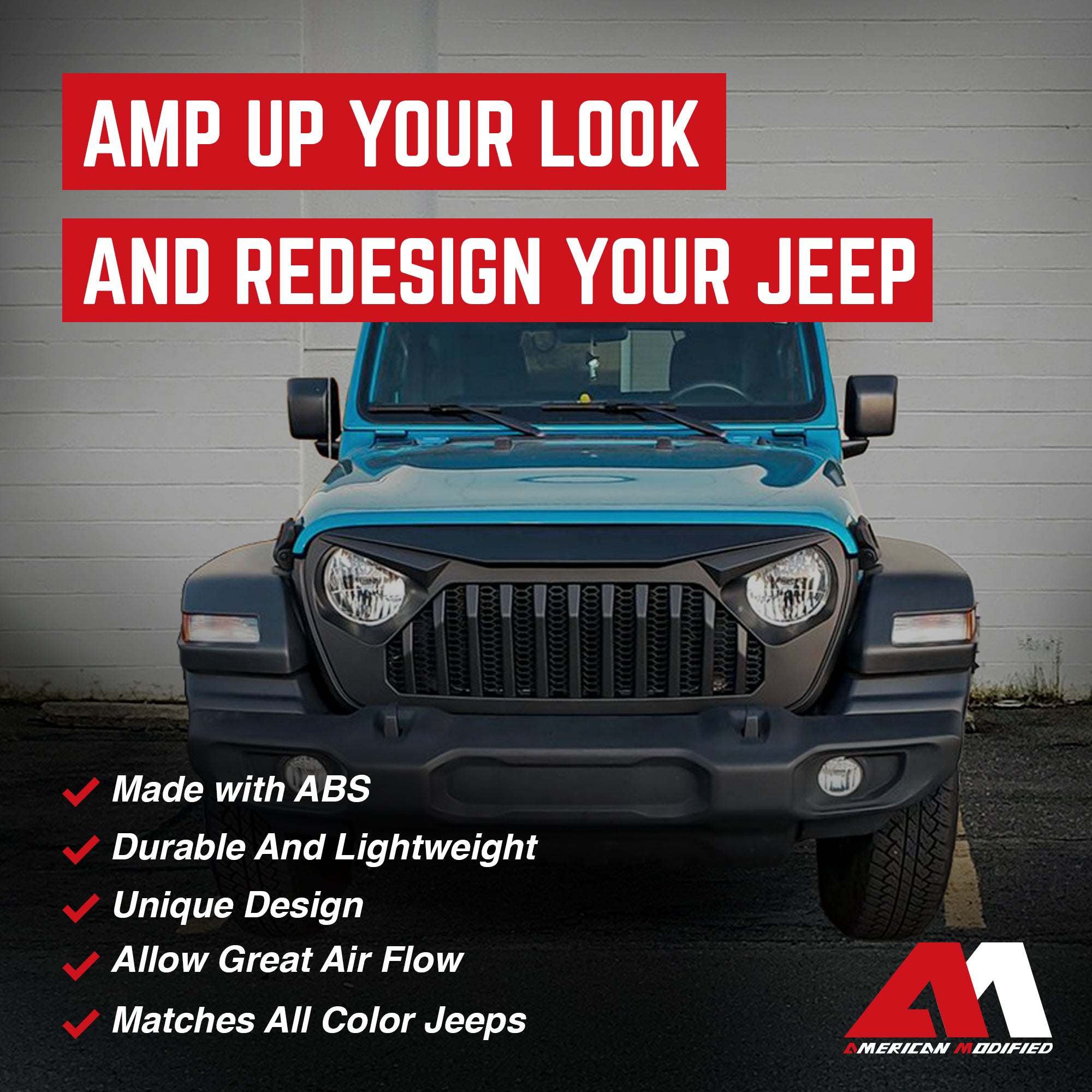 AMERICAN MODIFIED Vader Grille, '18+ Wrangler JL & '20+ Gladiator JT (For Parts) - VMInnovations