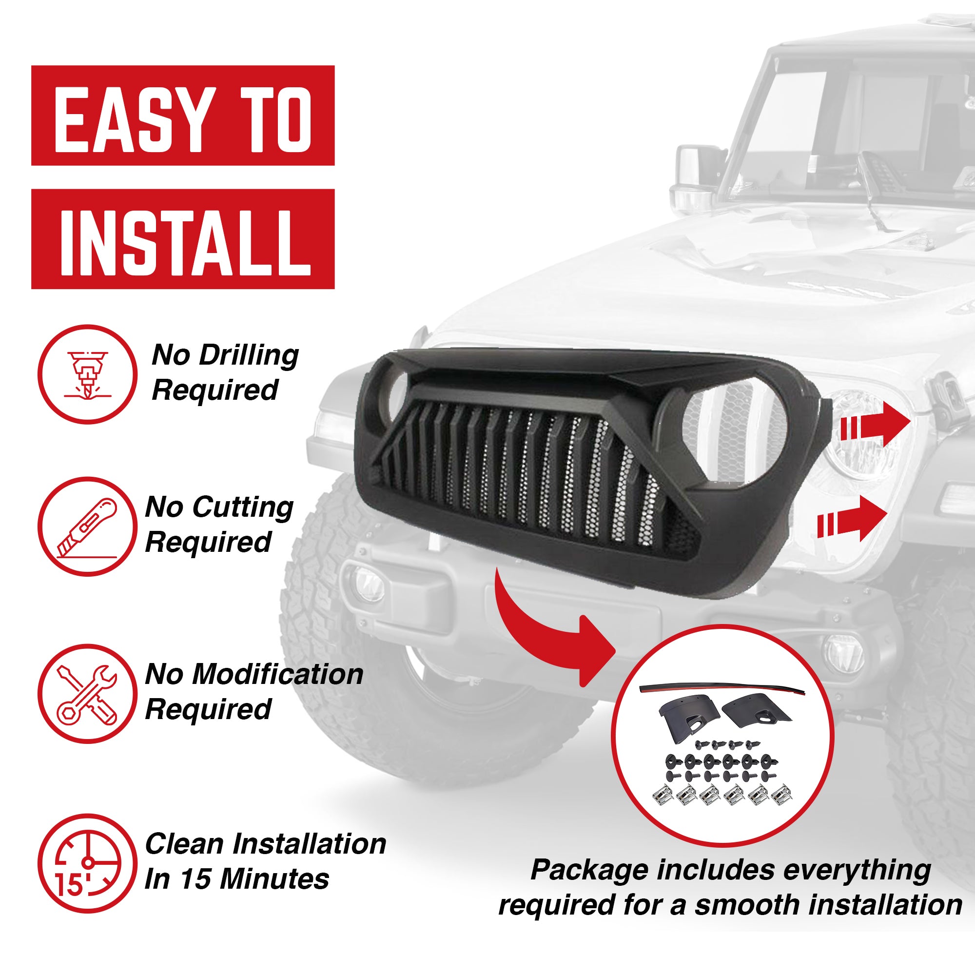 AMERICAN MODIFIED Vader Grille, '18+ Wrangler JL & '20+ Gladiator JT (For Parts) - VMInnovations