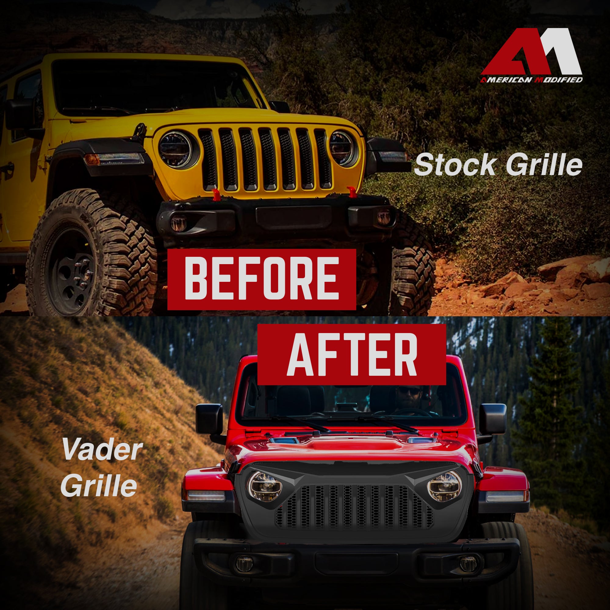 AMERICAN MODIFIED Vader Grille, '18+ Wrangler JL & '20+ Gladiator JT (For Parts) - VMInnovations