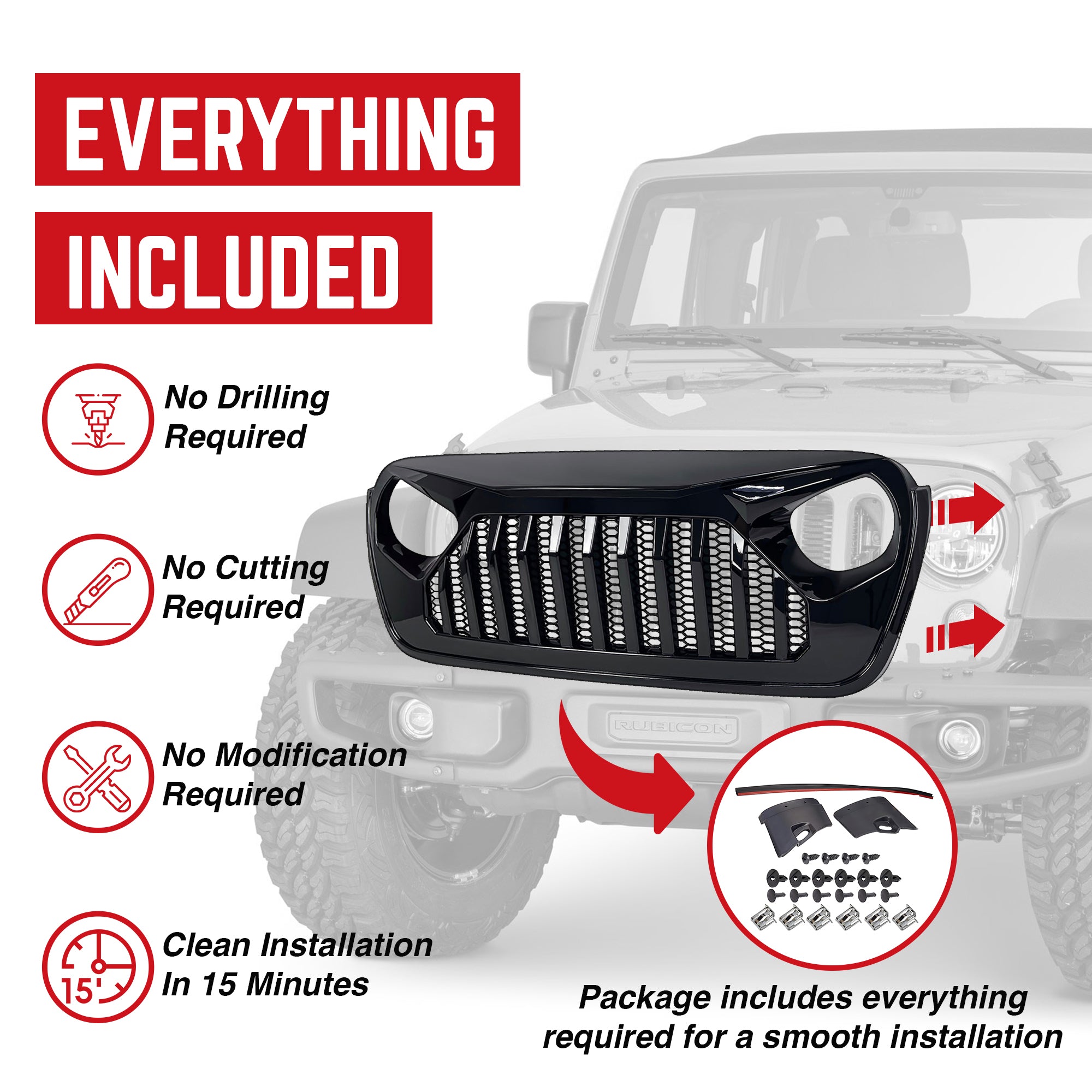 AMERICAN MODIFIED Vader Grille,2018+ Wrangler JL & 2020+ Gladiator JT (Open Box) - VMInnovations