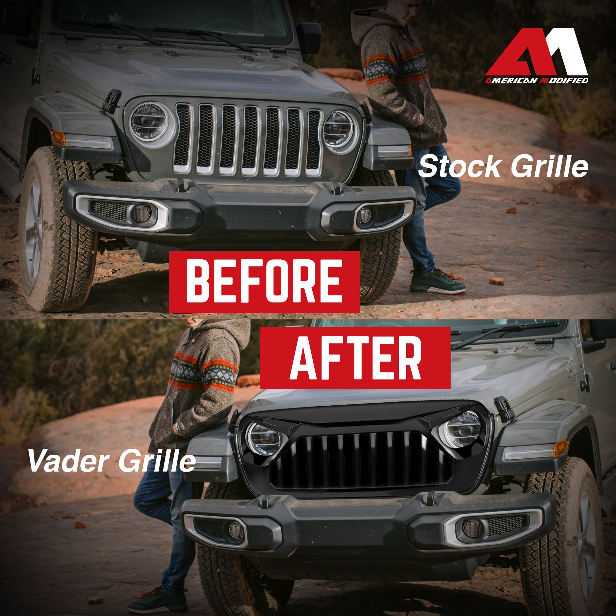 AMERICAN MODIFIED Vader Grille,2018+ Wrangler JL & 2020+ Gladiator JT (Open Box) - VMInnovations
