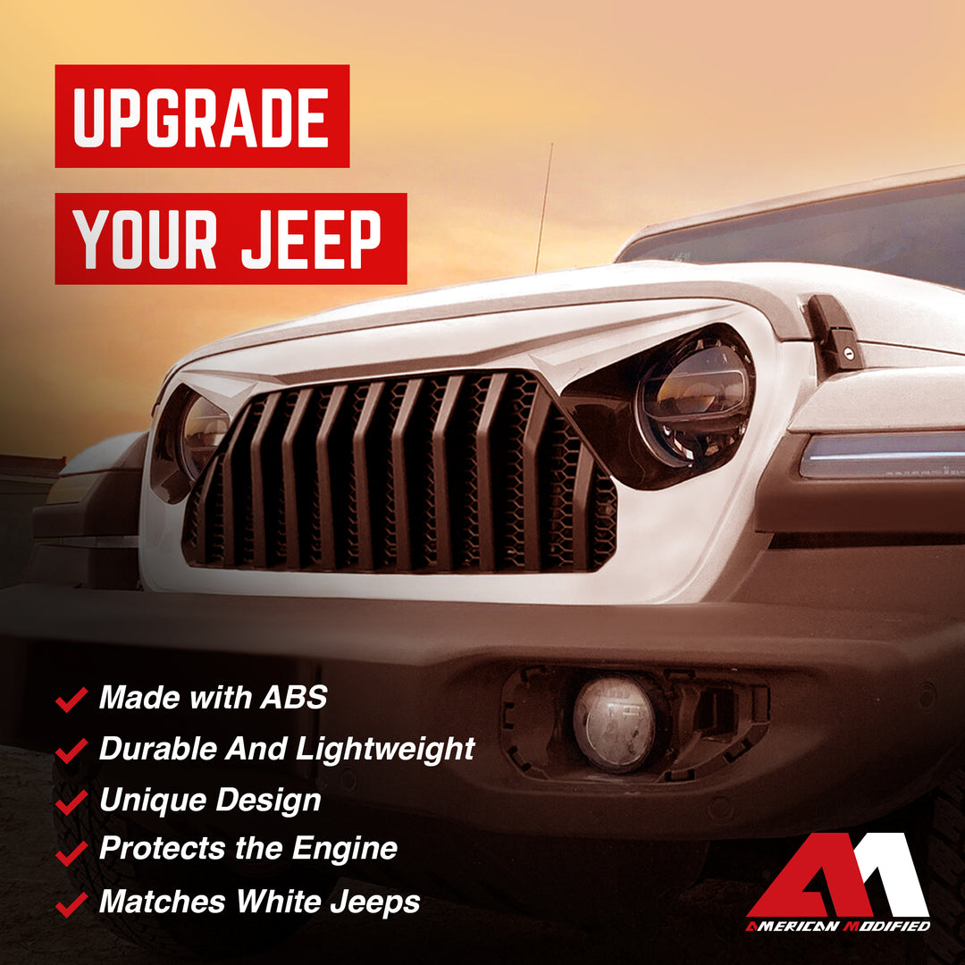AMERICAN MODIFIED Front Mesh Grille for 2018+ Jeep Wrangler JL & Gladiator JT - VMInnovations
