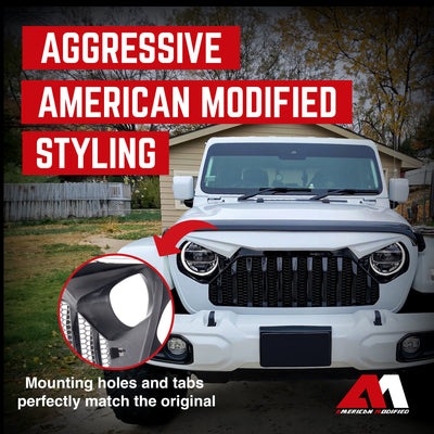 American Modified Vader Grille w/ Mesh for 2018-2022 Jeep Wrangler (Used) - VMInnovations