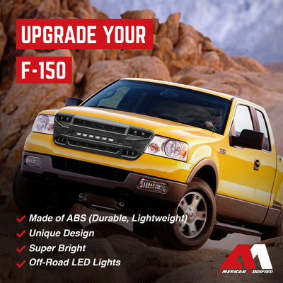 AMERICAN MODIFIED Armor Grille with Off Road Lights for 2004-2008 Ford F150 - VMInnovations
