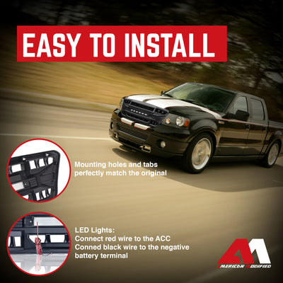 AMERICAN MODIFIED Armor Grille with Off Road Lights for 2004-2008 Ford F150 - VMInnovations