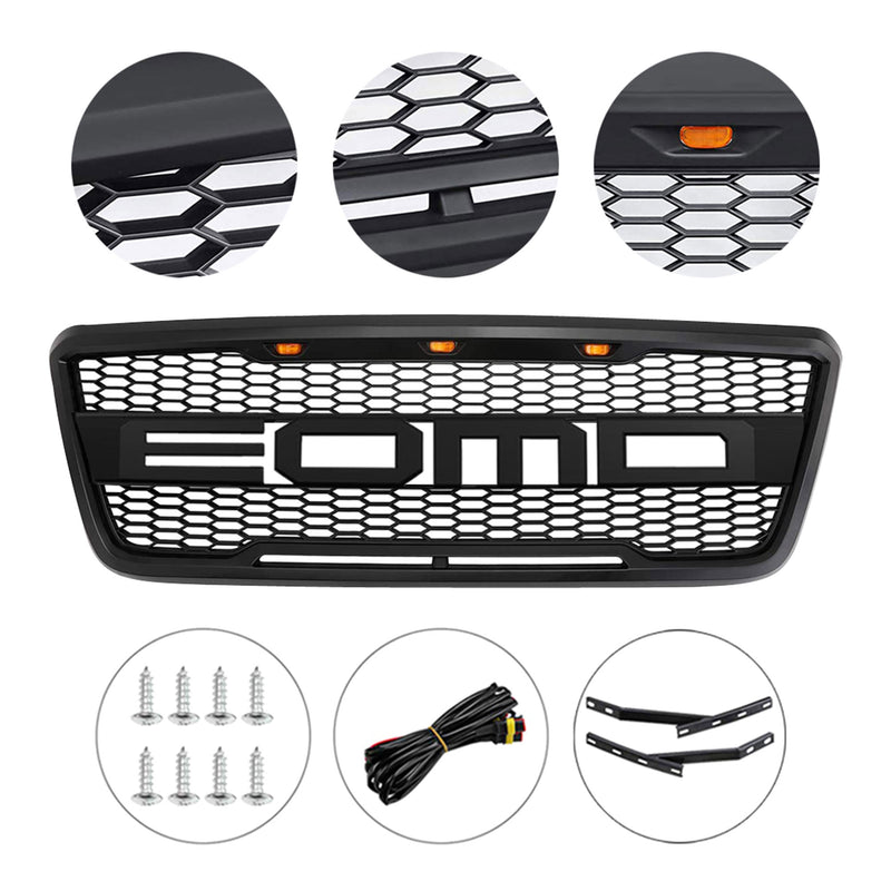 AMERICAN MODIFIED Grille w/LED Lights Compatible with Ford F-150 &