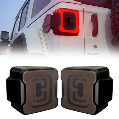 AM American Smoked Tunnel Tail Lights Compatible with Jeep Wrangler JL (Used)